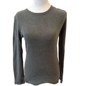 Cuddl Duds Gray Fitted Long Sleeve Tee